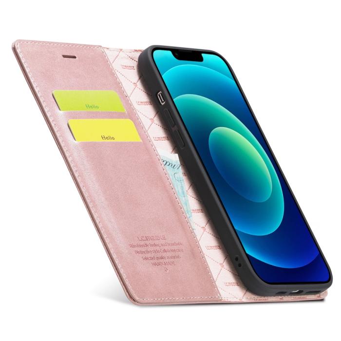 Bild 2, LC.IMEEKE LC.IMEEKE iPhone 15 Plus Fodral Flip Läder Roséguld - Teknikhallen.se