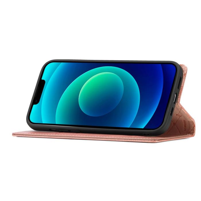 Bild 3, LC.IMEEKE LC.IMEEKE iPhone 15 Plus Fodral Flip Läder Roséguld - Teknikhallen.se