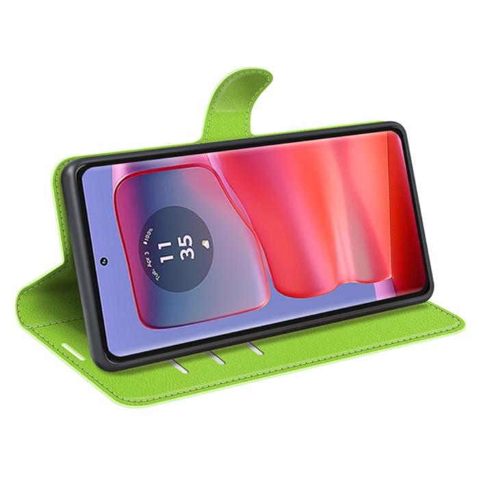 Bild 3,  Motorola Edge 50 Pro 5G Litchi Läder Fodral Grön - Teknikhallen.se