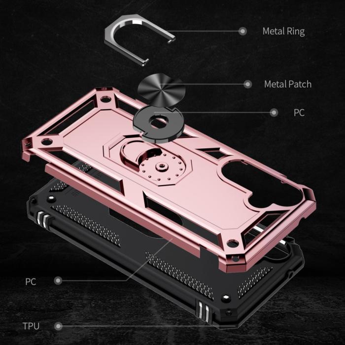 Bild 2,  Samsung Galaxy A55 5G Skal Ring Armor Hybrid Roséguld - Teknikhallen.se