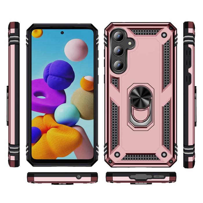 Bild 6,  Samsung Galaxy A55 5G Skal Ring Armor Hybrid Roséguld - Teknikhallen.se