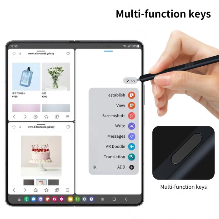 Bild 5,  Samsung Galaxy Z Fold 6/5/4/3 Stylus Pen Svart - Teknikhallen.se