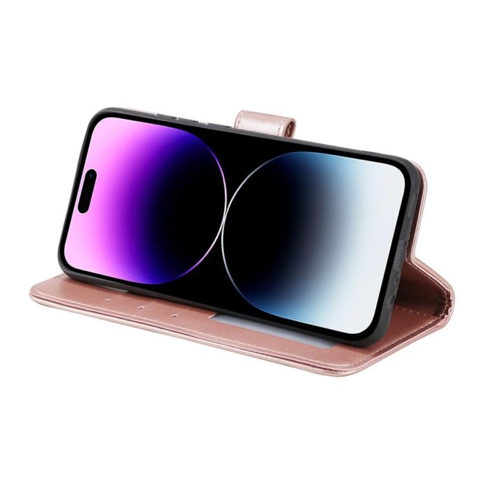 Bild 3,  iPhone 16 Fodral Mandala Läder Roséguld - Teknikhallen.se