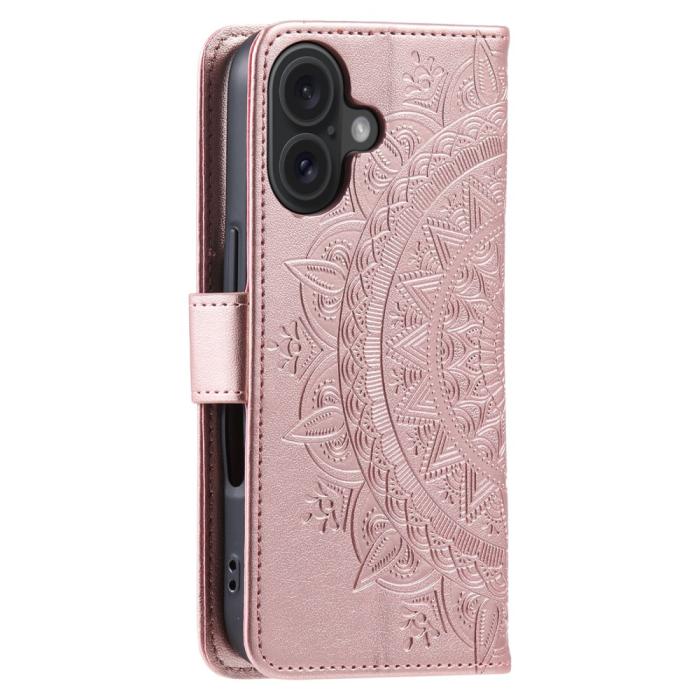 Bild 6,  iPhone 16 Fodral Mandala Läder Roséguld - Teknikhallen.se