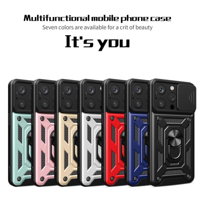 Bild 2,  iPhone 15 Pro Max Skal CamShield Ring Hybrid Blå - Teknikhallen.se