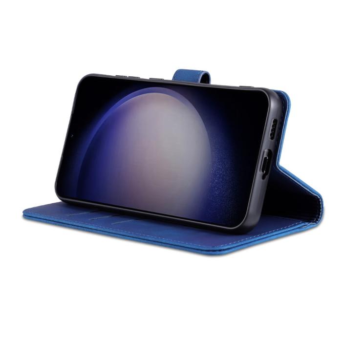 Bild 2, AZNS AZNS Samsung Galaxy S24 FE Fodral Läder Blå - Teknikhallen.se