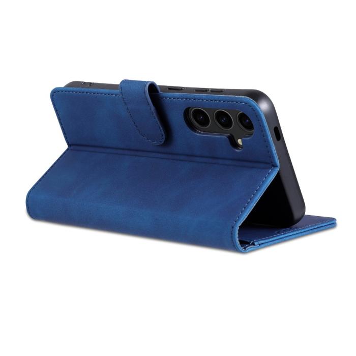 Bild 4, AZNS AZNS Samsung Galaxy S24 FE Fodral Läder Blå - Teknikhallen.se