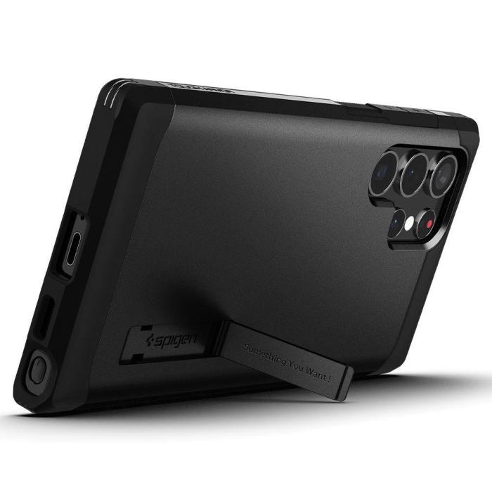 Bild 6, Spigen Spigen Samsung Galaxy S22 Ultra Skal Tough Armor Svart - Teknikhallen.se
