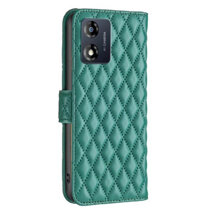 Bild 3,  Motorola Moto E13 Fodral Diamond Läder Grön - Teknikhallen.se