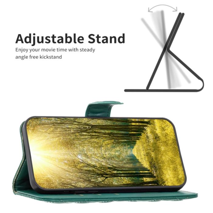 Bild 5,  Motorola Moto E13 Fodral Diamond Läder Grön - Teknikhallen.se