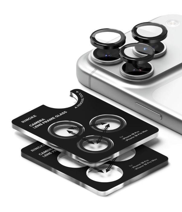 Bild 3, Ringke Ringke iPhone 18 Pro / 18 Pro Max 2-PACK Linsskydd Svart - Teknikhallen.se