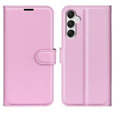  Samsung Galaxy A25 5G Fodral Litchi L&auml;der Ljus Rosa - Teknikhallen.se