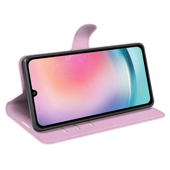 Bild 3,  Samsung Galaxy A25 5G Fodral Litchi Läder Ljus Rosa - Teknikhallen.se