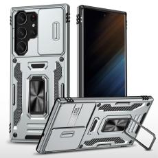  Samsung Galaxy S23 Ultra Skal Hybrid Ring Armor Gr&aring; - Teknikhallen.se
