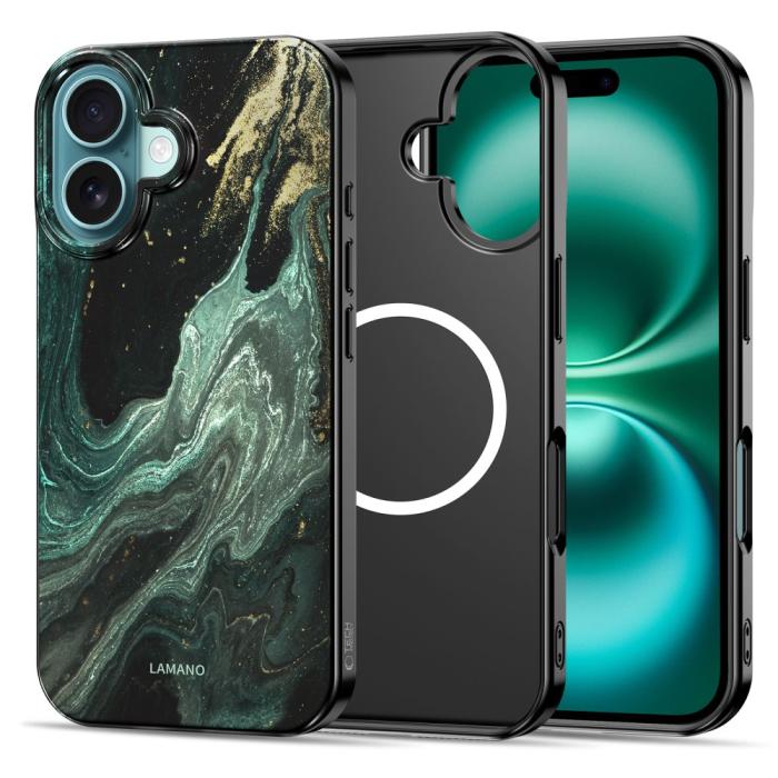 Bild 2, Tech-Protect Tech-Protect iPhone 16 Skal MagSafe Lamano Verde Aura - Teknikhallen.se