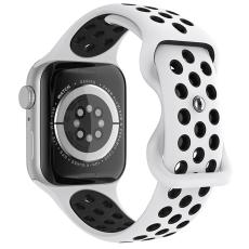 ColorPop Sportarmband Dual-Color Apple Watch 42/44/45/46/49 mm (M/L) Vit/Svart - Teknikhallen.se