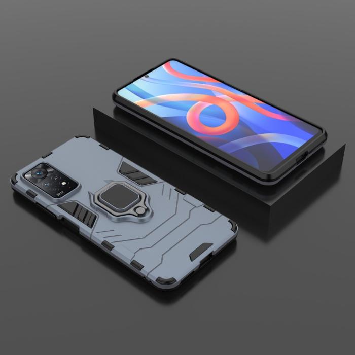Bild 5,  Xiaomi Redmi Note 11 Pro 5G Skal Armor Hybrid Ring Blå - Teknikhallen.se