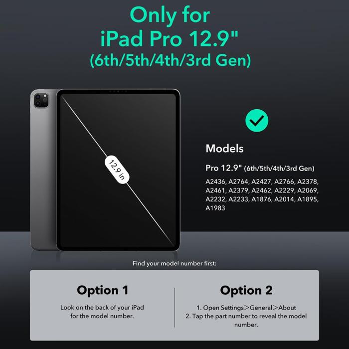 Bild 2, ESR ESR iPad Pro 12.9 2018/2020/2021/2022 Skärmskydd 2-PACK Härdat Glas - Teknikhallen.se