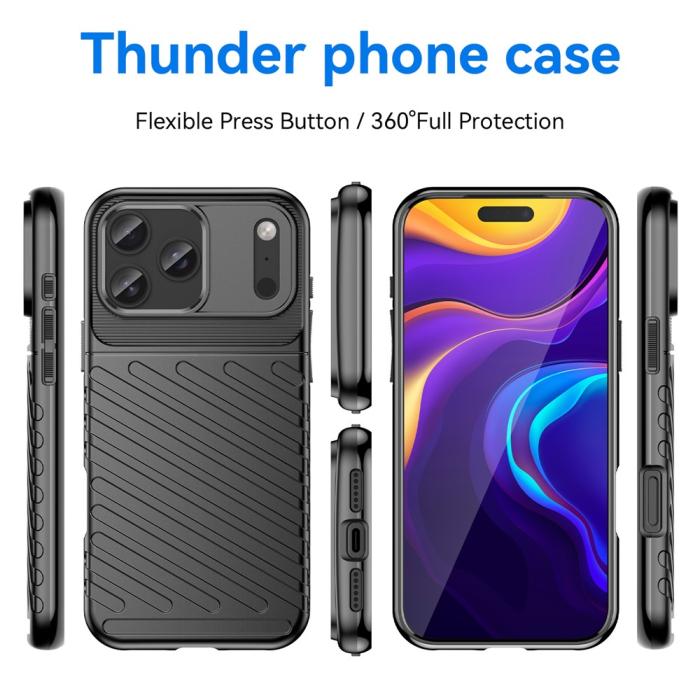 Bild 3,  iPhone 18 Pro Max/17 Pro Max TPU Skal Vävt Mönster Svart - Teknikhallen.se