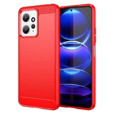  Xiaomi Redmi Note 12 4G Skal Borstad St&aring;l Textur R&ouml;d - Teknikhallen.se