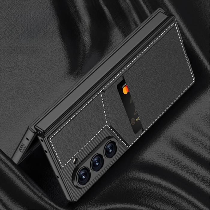 Bild 3, GKK GKK Galaxy Z Fold 6 Skal Kickstand Med Korthållare Kolfiber Svart - Teknikhallen.se