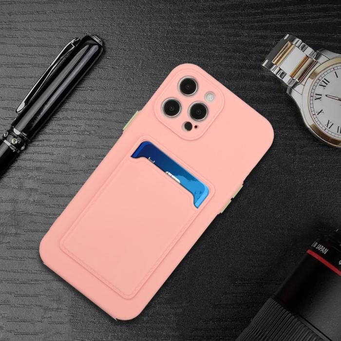 Bild 6,  iPhone 13 Pro Skal Med Kortfack Ljus Rosa - Teknikhallen.se