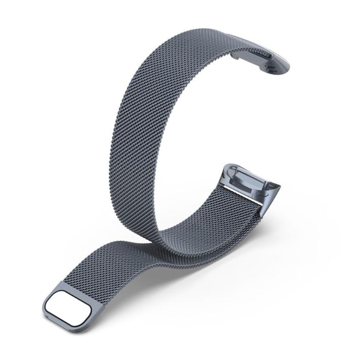 Bild 2,  Fitbit Charge 6 / 5 Metall Armband Milanese Loop Grå - Teknikhallen.se