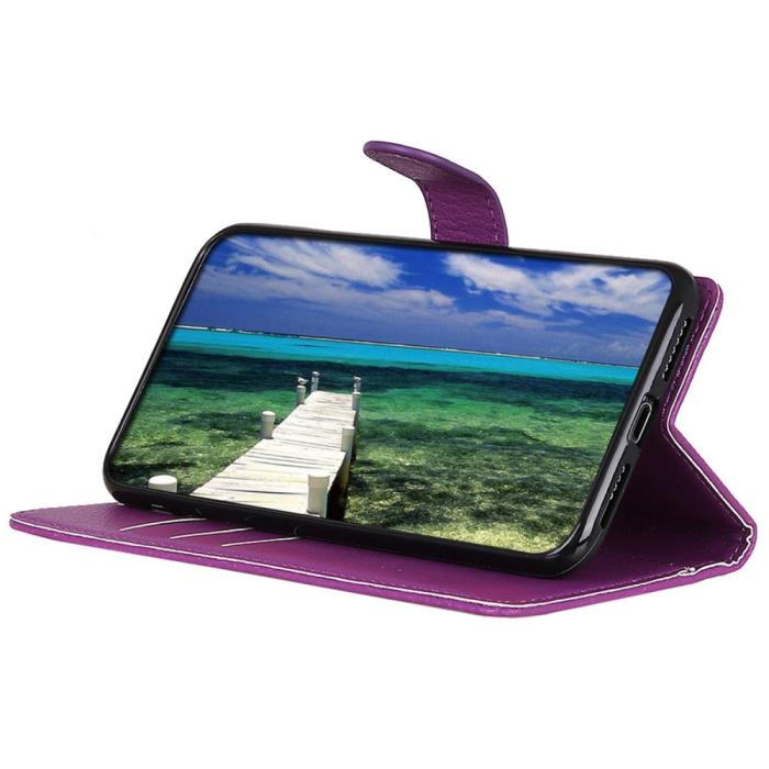 Bild 3,  Samsung Galaxy A16 Fodral Litchi Läder Lila - Teknikhallen.se