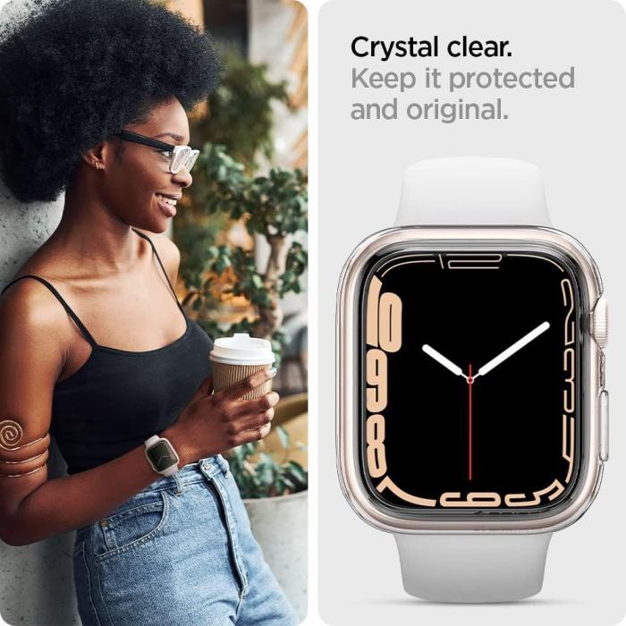Bild 6, Spigen Spigen Apple Watch 44/45 mm Skal Liquid Crystal Transparent - Teknikhallen.se