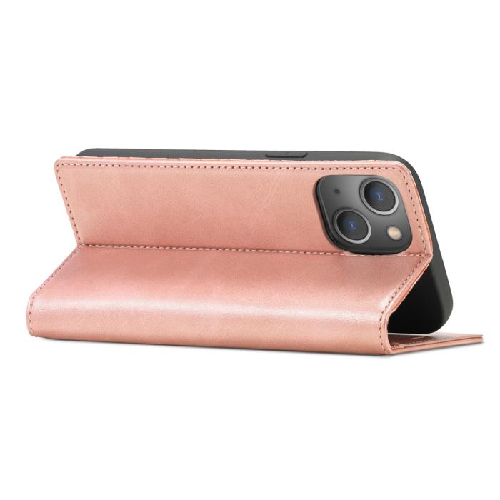 Bild 4, LC.IMEEKE LC.IMEEKE iPhone 15 Plus Fodral Flip Läder Roséguld - Teknikhallen.se