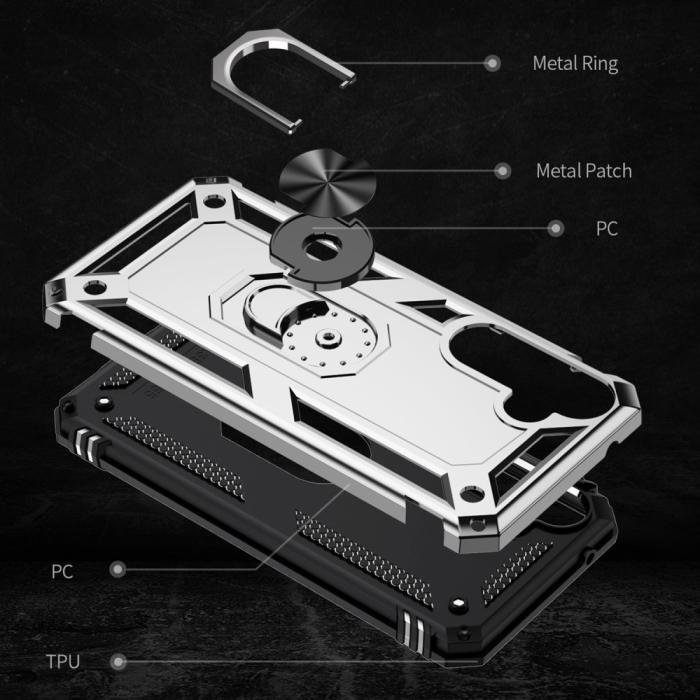 Bild 2,  Samsung Galaxy A55 5G Skal Ring Armor Hybrid Silver - Teknikhallen.se