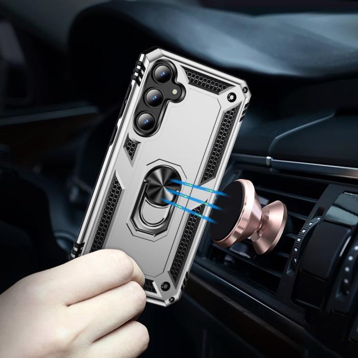Bild 3,  Samsung Galaxy A55 5G Skal Ring Armor Hybrid Silver - Teknikhallen.se