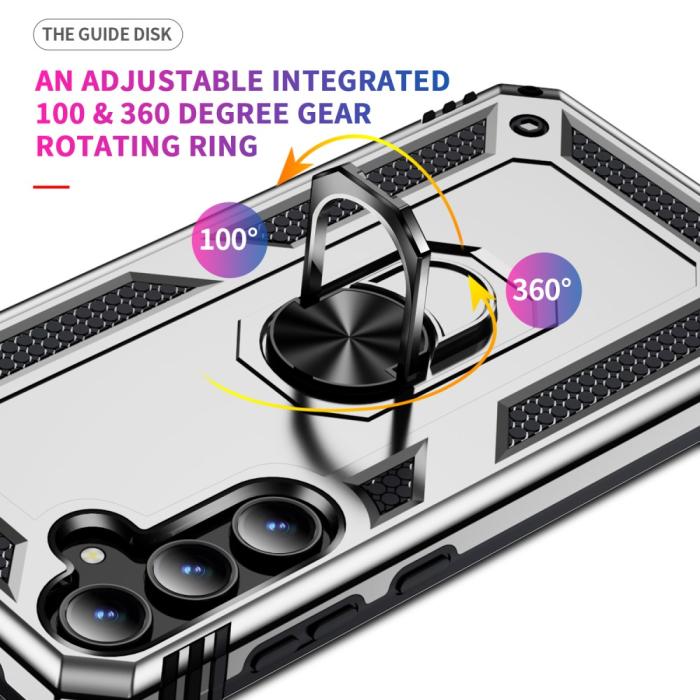 Bild 4,  Samsung Galaxy A55 5G Skal Ring Armor Hybrid Silver - Teknikhallen.se