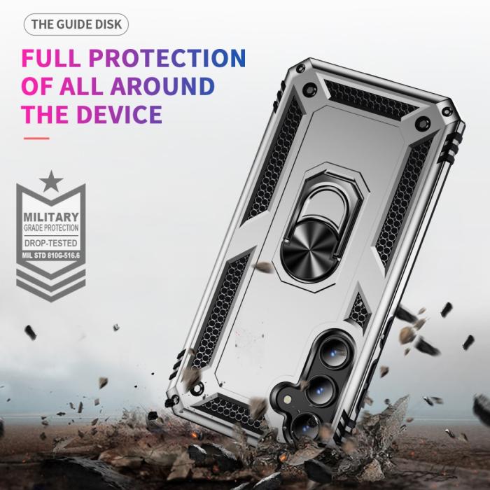 Bild 5,  Samsung Galaxy A55 5G Skal Ring Armor Hybrid Silver - Teknikhallen.se