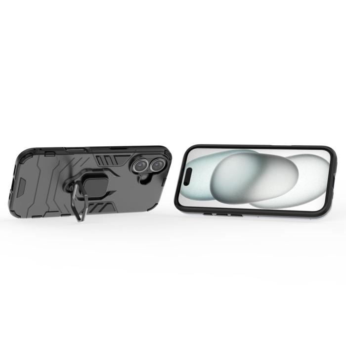 Bild 4,  iPhone 16 Skal Hybrid Ring Armor Svart - Teknikhallen.se