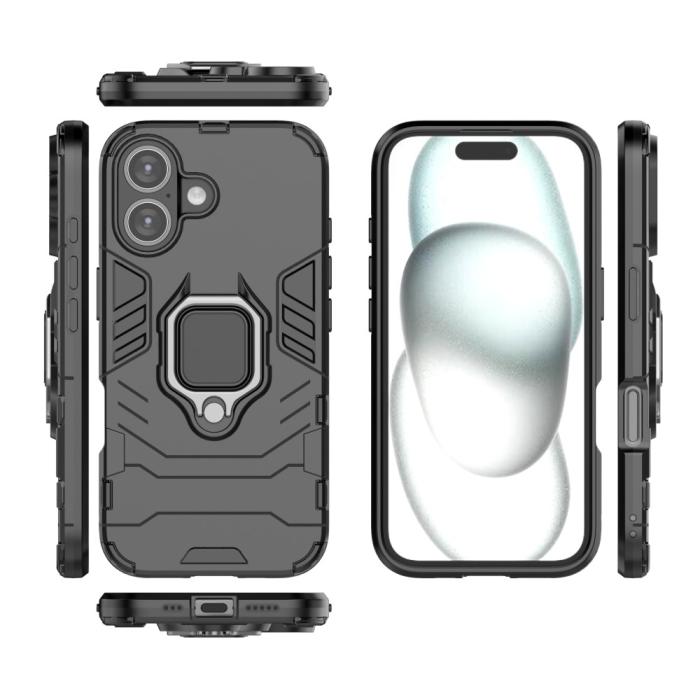Bild 5,  iPhone 16 Skal Hybrid Ring Armor Svart - Teknikhallen.se
