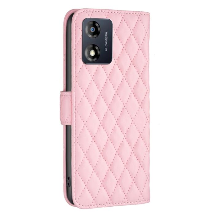 Bild 3,  Motorola Moto E13 Fodral Diamond Läder Rosa - Teknikhallen.se