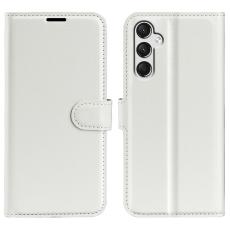  Samsung Galaxy A25 5G Fodral Litchi L&auml;der Vit - Teknikhallen.se