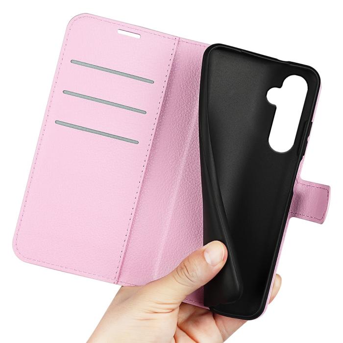 Bild 4,  Samsung Galaxy A25 5G Fodral Litchi Läder Ljus Rosa - Teknikhallen.se