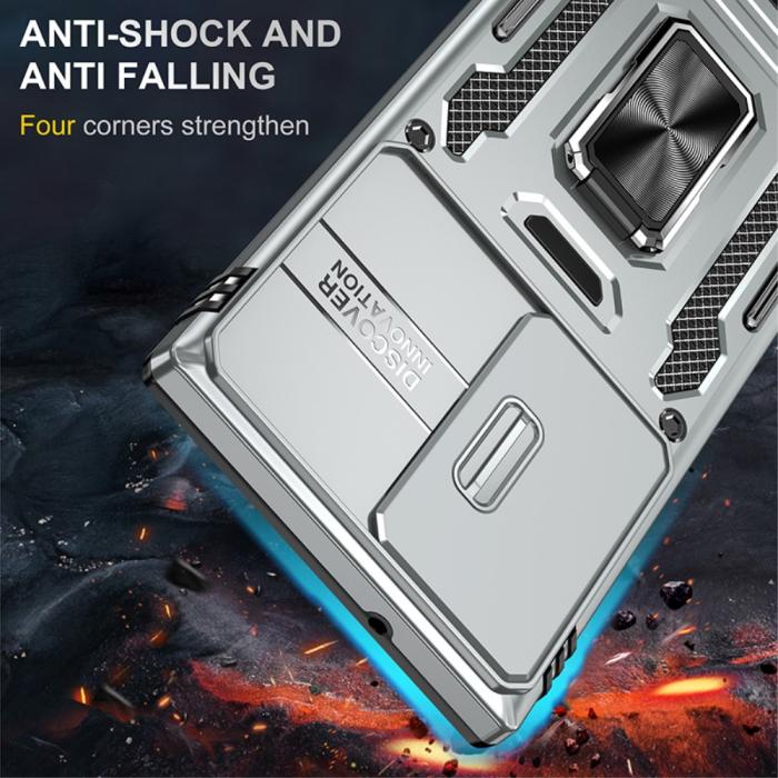 Bild 2,  Samsung Galaxy S23 Ultra Skal Hybrid Ring Armor Grå - Teknikhallen.se