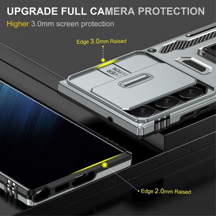 Bild 3,  Samsung Galaxy S23 Ultra Skal Hybrid Ring Armor Grå - Teknikhallen.se