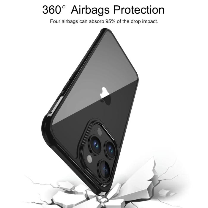 Bild 3, LEEU DESIGN LEEU DESIGN iPhone 15 Pro Max Skal AirBag Hybrid Matt Svart - Teknikhallen.se