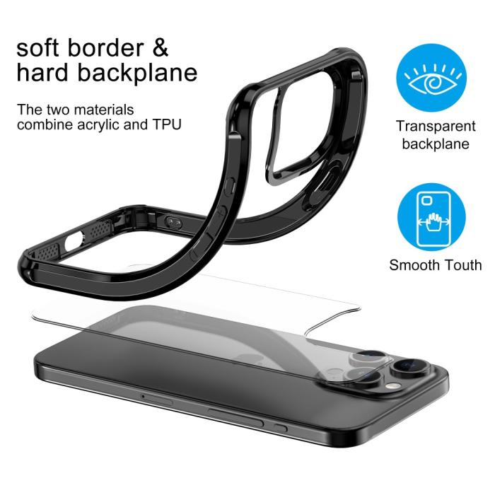 Bild 5, LEEU DESIGN LEEU DESIGN iPhone 15 Pro Max Skal AirBag Hybrid Matt Svart - Teknikhallen.se