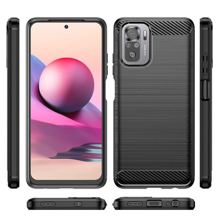 Bild 2, Tech-Protect Tech-Protect Xiaomi Redmi Note 10S Skal Borstad Stål Textur Svart - Teknikhallen.se