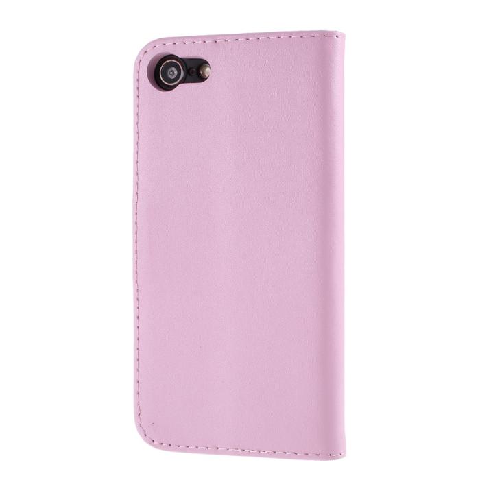 Bild 4,  iPhone 7/8/SE (2020/2022) - Äkta Läder Plånboksfodral - Ljus Rosa - Teknikhallen.se