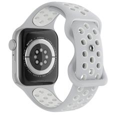 ColorPop Sportarmband Dual-Color Apple Watch 42/44/45/46/49 mm (M/L) Gr&aring;/Vit - Teknikhallen.se