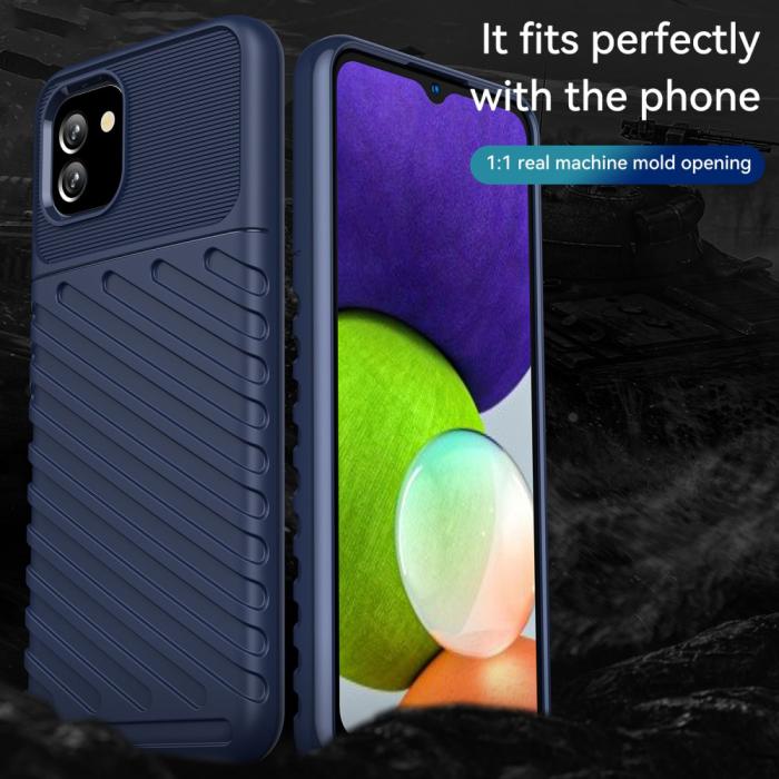 Bild 2,  Samsung Galaxy A03 Skal Twill Textur Blå - Teknikhallen.se
