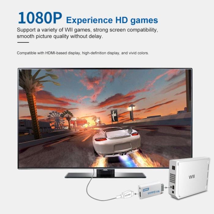 Bild 5,  Wii till HDMI Adapter 1080p För Nintendo Wii Vit - Teknikhallen.se