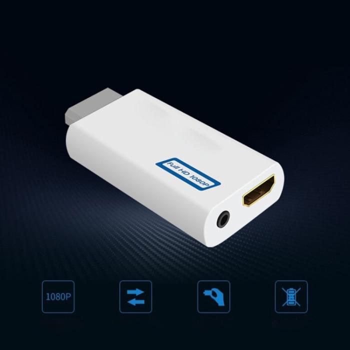 Bild 6,  Wii till HDMI Adapter 1080p För Nintendo Wii Vit - Teknikhallen.se