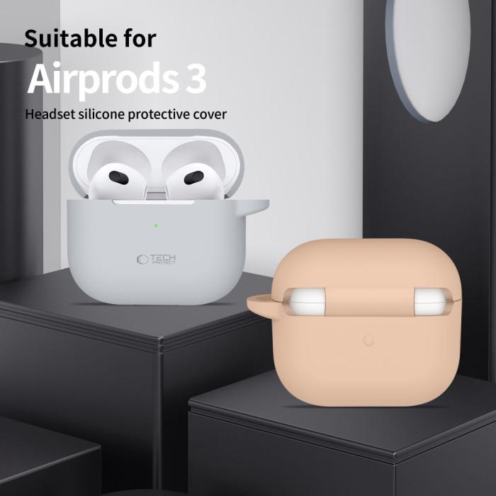 Bild 4, Tech-Protect Tech-Protect AirPods 3 Skal Silikon Hook Navy Blue - Teknikhallen.se
